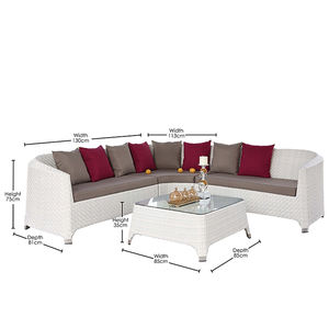 أريكة زاوية خارجية من OSMEN Edinburgh 4 طقم V أثاث من الخوص الخوص الخوص - Product Image 3