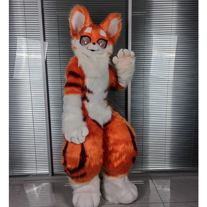 Costume de Mascotte <span class=keywords><strong>Tigre</strong></span> Orange Réaliste et Adorable, Conception Personnalisée, Combinaison en Peluche Intégrale avec Lunettes, pour Adultes Unisexe, Idéal pour Conventions et Événements de Marque - Product Image 2