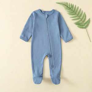 Tuta da bambino autunno manica lunga cerniera tuta da arrampicata neonato <span class=keywords><strong>bambina</strong></span> lavorato a maglia in cotone <span class=keywords><strong>100</strong></span>% tinta unita - Product Image 4