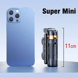 Super mini bâton de selfie portable, design intégré, télécommande Bluetooth, support de téléphone polyvalent, diffusion en direct, acier inoxydable, plastique - Product Image 3