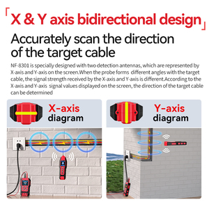 Localisateur de câbles souterrains, multimètre, testeur de tension AC/DC, traceur de fils avec batterie au lithium NF-8301 - Product Image 5