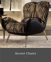 Chaise de salon à accoudoir de chambre de créateur Chaise de salon à imprimé léopard avec pied en métal