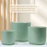 Vente chaude Bande Spéciale Conception Pots De Fleurs Ornements De Jardin Intérieur Extérieur Plancher Pot De Plante Ensemble de 3 Jardinière En Céramique