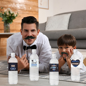 Hot bán 24 cái/gói đầy màu sắc pet chai không thấm nước nhãn dán cho đồ uống nước khoáng bia rượu vang cho Ngày của Cha - Product Image 3