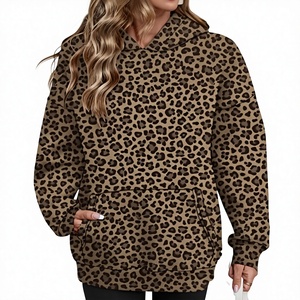 Sudadera con Capucha Extra Grande con Estampado de Leopardo Marrón, Bolsillo Tipo Canguro y Diseño Casual de Manga Larga - Product Image 6