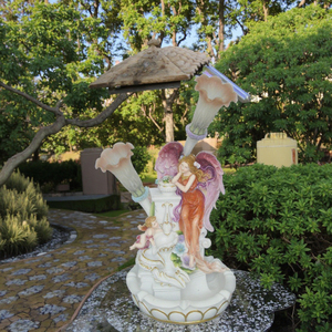 Fuente de agua de Ángel antigua con lámpara, decoración interior y exterior de poliresina de 26 pulgadas - Product Image 1