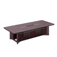 Ensemble de table de conférence exécutive moderne en bois, mobilier de salle de réunion de luxe pour hôtel, grand bureau de conseil en bois massif pour projets