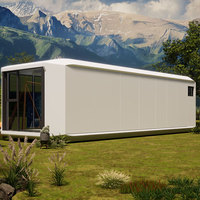 Casa Capsula in Acciaio a 2 Piani con Ruote, 2 Camere da Letto, Bagno, Cucina - Design Moderno, Facile Installazione, per Campeggio all'Aperto