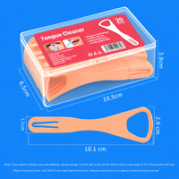 Lot de 20 gratte-langue jetables pliables personnalisables par le fabricant, en plastique de qualité alimentaire, pour une haleine fraîche