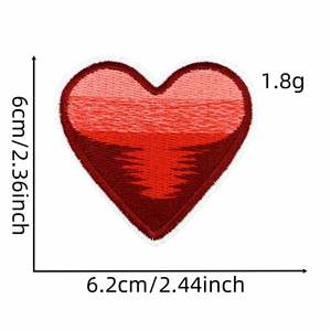 Nuevo Parche Termoadhesivo Bordado de la Serie Rojo y Negro con diseños de Corazón, Hola, Sandía, Cereza, Sombrero, Bicicleta y Búho para Decoración - Product Image 3