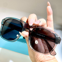 Gafas de Sol Cuadradas de Acetato con Diseño de Carey de Lujo para Hombre, Unisex, Lentes Polarizadas, Personalizables, Fotocromáticas, con Cámara Inteligente