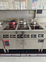 Kepala kompor induksi komersial 4 pembakar, peralatan dapur restoran 3500W