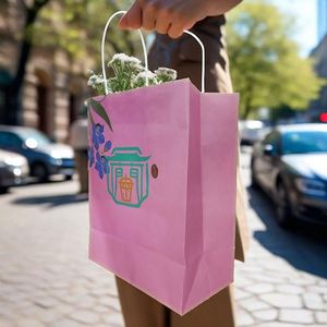 Bolsas de Papel Kraft Reciclado con Asas y Logotipo Personalizado, Bolsas de Compra de Papel Marrón para Regalos de Comida de Lujo, Bolsas Ecológicas al por Mayor - Product Image 2