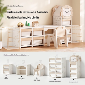 Armoire de rangement pour jouets style lion bébé, organisateur de salle de jeux pour enfants, commode <span class=keywords><strong>en</strong></span> plastique - Product Image 4