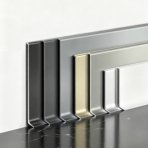 Rodapié de aluminio cepillado de 6cm al por mayor, placa base de metal impermeable de etiqueta privada moderna <span class=keywords><strong>para</strong></span> protección de pared de dormitorio de Hotel - Product Image 4