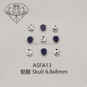 ASFA13 คริสตัลรูปทรงกระโหลก 6.8*8 มม. แบบติดด้วยความร้อน ss6 และ SS10 สำหรับเครื่องติดคริสตัลด้วยความร้อน ab crystal - Product Image 1