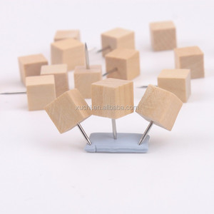 Lot de 10 000 pièces/sac, épingles à tête carrée/<span class=keywords><strong>cube</strong></span> en bois naturel style Art Déco, écologiques, pour usage de bureau, marque Xuchi - Product Image 1