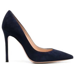 Ladies Heels Womens <strong>Red</strong> Luxurious Pointed Toe <strong>Suede</strong> Leather Thin Heeled Lightweight Breathable Slip-On Office <strong>Shoes</strong> - Product Image 6