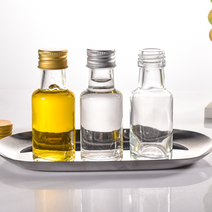 Round <strong>Mini</strong> <strong>Glass</strong> 30ml 1OZ Olive Oil <strong>Bottle</strong> Small Spirit <strong>Bottle</strong> with Screw Metal Lid - Product Image 6