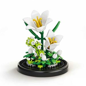 EPT 161ピース リリー互換ビルディングブロックセット 花の組み立てギフトブーケ DIYブロックデコレーション 女の子向けビルディングブロックフラワー - Product Image 1