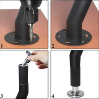 Pieds de meubles coniques en fer robustes pour usage commercial, modernes, pour table à manger, meuble TV, canapé, salon, chambre, personnalisables, en gros