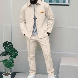 Ensemble veste et pantalon pour <span class=keywords><strong>homme</strong></span> style luxe léger, printemps automne, tendance, polyvalent, haut de gamme, respirant, imprimé léopard, avec cordon de serrage - Product Image 4