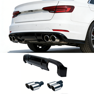 Difusor Trasero de Alta Calidad con Tubo de Escape para <span class=keywords><strong>Audi</strong></span> A4 17-19, Mejora de Tipo S4, Kits de Carrocería Trasera B9 - Product Image 4