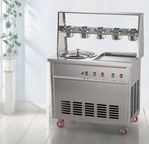 Rouleau de crème glacée/yaourt frit/machine à glace frite-Double pot rond/carré plaque chauffante à 5 réservoirs pour chocolat à l'eau au lait - Product Image 3