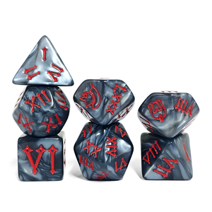 Juego de Dados Poliédricos con Diseño Único de Números Romanos HS Pearl, Juego de Dados Acrílicos para Juegos de Mesa, DND, <span class=keywords><strong>Dungeons</strong></span> and Dragons - Product Image 6