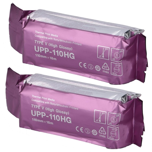 UPP-110HG High Gloss for Sony Compatible Ultrasound Paper 110mm X 18m Thermal Print Film for Ultrasound Cash Register Paper