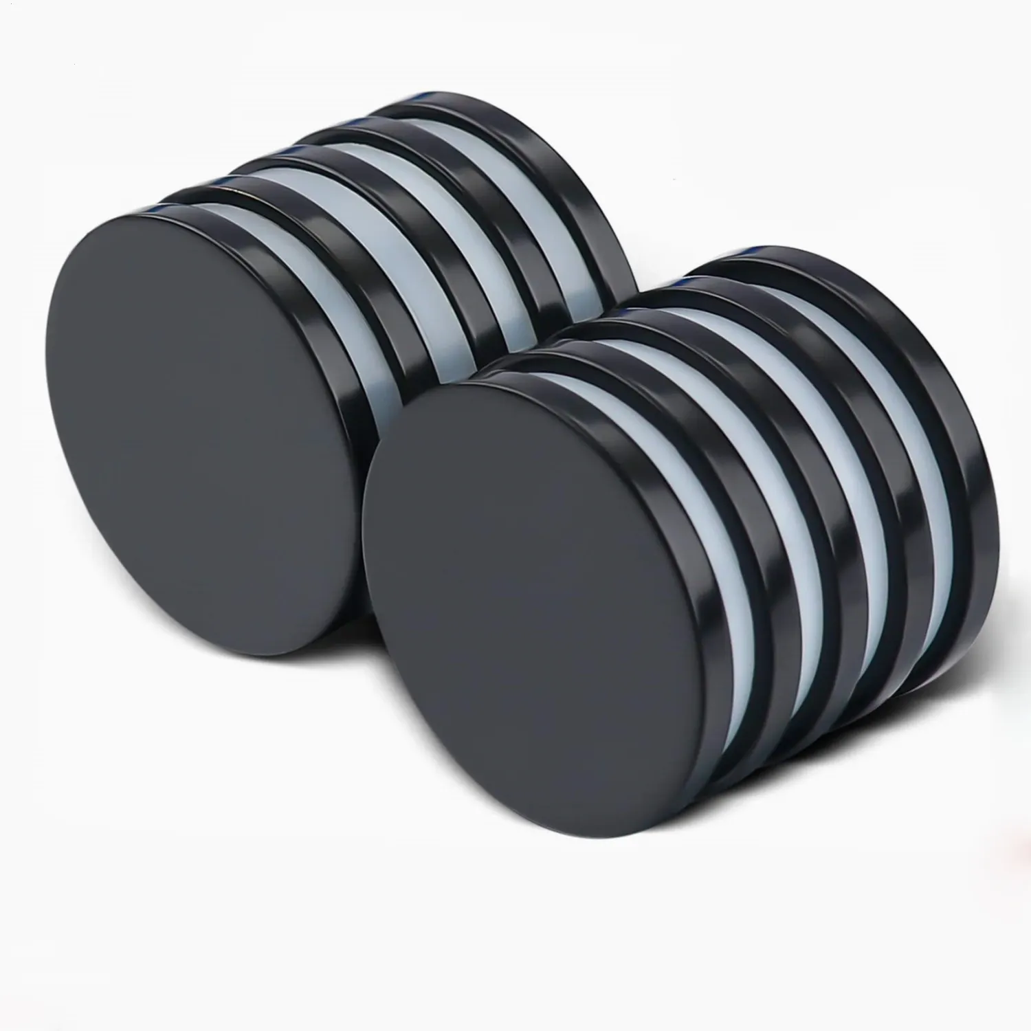 Magnete al neodimio a disco rotondo sottile adesivo magnetico nero epossidico N52 a vendita diretta