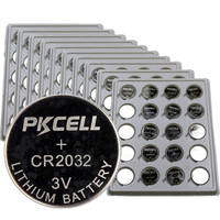PKCELL kecil 5 pak hitung baterai sel tombol CR2032 baterai koin Lithium 3V untuk Fob kunci Tag udara