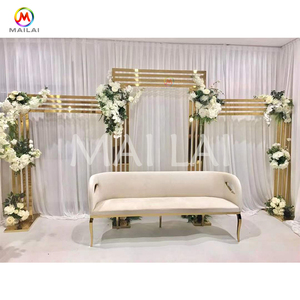 <span class=keywords><strong>Chandra</strong></span>-sofá de terciopelo para comedor, diseño creativo dorado de acero inoxidable, para boda - Product Image 2