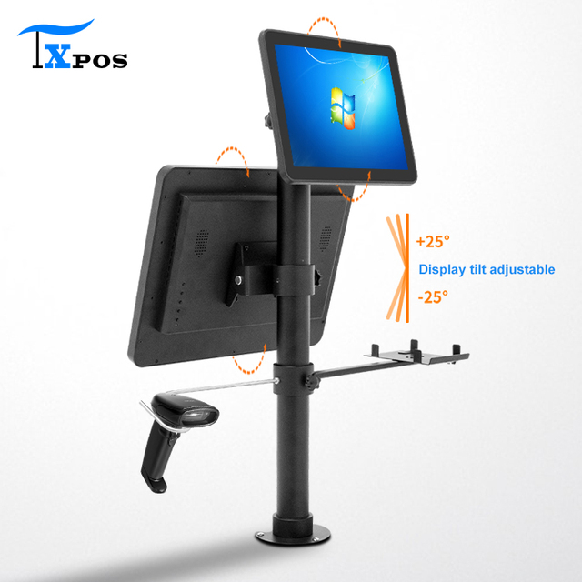 12 Inch 15 Inch 17 Inch Dual Screen Rotating Bracket Suitable for Hanging Scanners and Handheld POS Machines in Shopping Malls