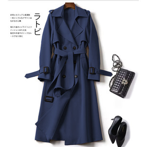 <span class=keywords><strong>Manteau</strong></span> trench élégant pour <span class=keywords><strong>femme</strong></span>, style britannique, <span class=keywords><strong>mi</strong></span>-<span class=keywords><strong>long</strong></span>, ceinture, couleur unie - Product Image 3
