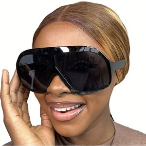 Nouvelles Lunettes de Soleil de Luxe pour Femmes et Hommes, Style Punk, Sport, Rétro, Monobloc, Protection UV400, Surdimensionnées, Steampunk - Product Image 2