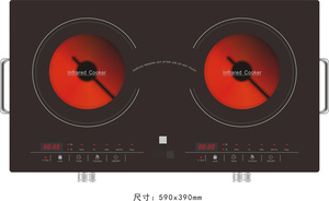 Bếp Điện 2 Tấm Thời Trang 110V 220V, Bếp Hồng Ngoại Nấu Gốm Điện Tử Tích Hợp Cảm Ứng Kép R3500W 4000W - Product Image 3