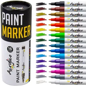 16 Mark Acrylic Pigment Pen Rock Painting Crayon Type For Artistic