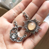 Boucles d'oreilles clous vintage en gros, motifs Lune, Soleil, Lotus, Cœur, Cercle – Cadeaux bijoux pour femmes, idéal pour les fêtes