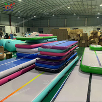 Piste d'air gonflable portable en PVC DWF de 12 m x 2 m x 20 cm pour la gymnastique, la danse, les studios et l'usage domestique