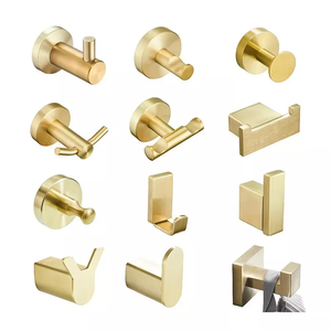 Móc Áo Choàng Chống Gỉ Phong Cách Hiện Đại Đa Dạng Móc Treo Tường Hạng Nặng Màu Vàng Nhám <span class=keywords><strong>Satin</strong></span> Giá Treo Khăn Cho Phụ Kiện Phòng Tắm - Product Image 1