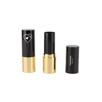 Tube de fond de teint vide rechargeable noir et or de luxe, très demandé, pour emballage personnalisé de maquillage et de cosmétiques