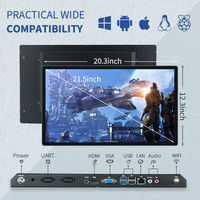 Moniteur tactile mural de 21,5 pouces, interface USB, Android 11, Windows 10, 4+32 Go/4+128 Go, PC tactile pour usage professionnel