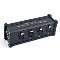 Boîtier d'extension de câble réseau audio/DMX 3 couleurs ABCCABLS, distributeur de signal de scène en alliage d'aluminium avec ports RJ45/EtherCON vers XLR