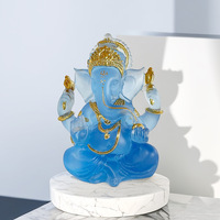 Tronc d'éléphant thaïlandais personnalisé figurine de dieu éléphant indien Ganesh Ganpati statue en résine transparente idole asiatique Ganesha bouddha ornement