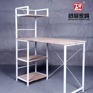 Bureau d'ordinateur pliable rembourré en tissu pour salle à manger, empilable, pliable pour le bureau avec étagère à livres, pieds en métal, bureau d'intérieur - Product Image 4
