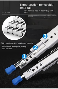 Heavy-Duty thép không gỉ Trailer ngăn kéo đường sắt 53 rộng kéo dài dày giảm xóc khóa công nghiệp trượt cho ngoài trời - Product Image 5