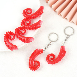Most Popular Colorful Plastic 3D Food Squid Octopus Claw Squeeze Keychain Promotion Sports Toy for Kids Boys and Girls Bag Charm