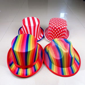 Sombrero de Copa Negro SOLPOP Lincoln Carnival, Sombrero de <span class=keywords><strong>Payaso</strong></span> con Puntos para Disfraces de Halloween, Actuaciones Festivas en la Playa, Cosplay - Product Image 4