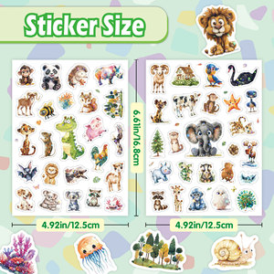 <span class=keywords><strong>Feuille</strong></span> d'autocollants scintillants animaux de dessin animé mignons, autocollants laser holographiques étanches pour la papeterie des enfants et les grossistes - Product Image 2